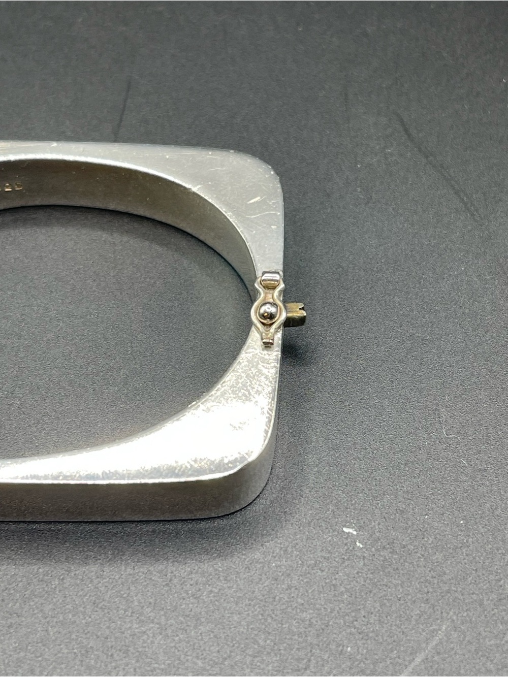 Modernist Sterling Silver Mexico 925 TH-01 Hinged Bangle Bracelet 38.5g - Picture 5 of 11